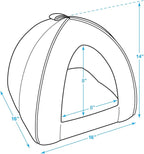 Best Pet Supplies Cat Bed for Indoor Cat, Domed Tent House with Removable Pillow, Covered Cat Cave for Small Dog, Puppies and All Breeds of Cats - Navy, 16 x 16 x H:14"