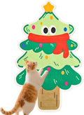 Cute Cat Scratching Mat Christmas Tree Wall Cat Scratcher for Indoor Cat Scratch Pads,Anti Scratch Furniture Protector,Self Adhesive for Couch,Door,Sofa,Funny Christmas of Gifts for Cat Lover