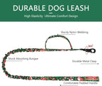 DAGANXI Tactical Dog Collar, Adjustable Military Training Nylon Dog Collar with Control Handle and Heavy Metal Buckle for Medium and Large Dogs, with Patches and Airtags Case (L, Christmas Green-Set)