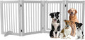 Dog Gate Indoor, Pet Gates for Doorways No Drilling, Freestanding Dog Gates, Foldable Pet Gate, Wooden Gates for Dogs Indoor- 4 Panel - 30" (White, 4 Panel - 30")