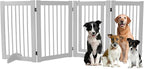 Dog Gate Indoor, Pet Gates for Doorways No Drilling, Freestanding Dog Gates, Foldable Pet Gate, Wooden Gates for Dogs Indoor- 4 Panel - 30" (White, 4 Panel - 30")