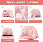 Pawstrip Dog Tent Indoor Cat House Pink Puppy Bed Portable Pet Teepe Princess Dog Camping Tent Outdoor Kitten Houses Cute Bunny Nest Girl Kitty Cave, Small (13.8" x 13.8" x 11.8")