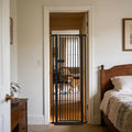 Lumizone Extra Tall Cat Gate 61.02" High Pressure Mounted Extra Wide 2025 New (17 Sizes) 1.37" Gap No Drilling Auto-Close One-Handed Operation Tall Pet Gate for Dogs(Black, 61.02" H x 26.18"-29.91" W)