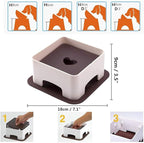 Bulldog Bowl Anti-Slip Dog Cat Dish Detachable Dog Bowls Pet Sterile Tilted Pet Feeder Slope Base (Black,Ceramic - 1.5 Cup