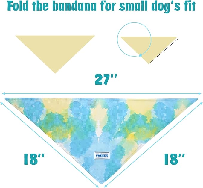KYEESE 2Pack Dog Cooling Bandana, Breathable Cooling Bandanas for Small Medium Large Dogs, Neck Cooler Wraps for Summer Walking Outdoor, Purple+Blue