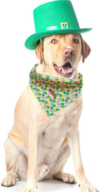 Elegant little tail Dog Bandana, St. Patrick's Day 1PC Washable Dog Scarf Female or Male Square Bib Kerchief Scarf Adjustable Pet Bandana for Medium Large Dogs