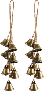 2 Pack Witch Bells Protection for Door Knob Outdoor Bells Hanging Wind Chimes Witchy Things Clear Negative Energy Witch Bells Set Wiccan Bell Witchy Gifts(Classic)