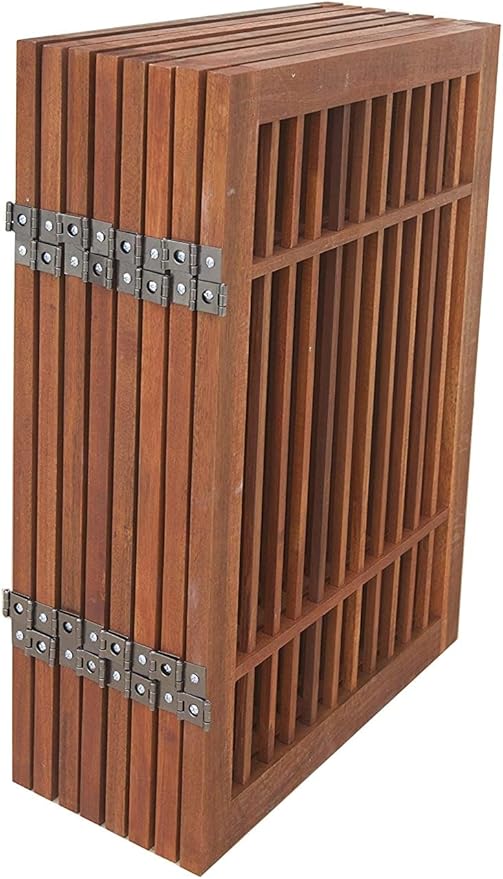 Urnporium Pet Dog Gate Freestanding, Strong Durable Folding Wooden Fence, Portable Acacia Hardwood Safety Barrier for Indoor & Outdoor Use (Brown Pet Gate, 8 Panel 24" Tall)