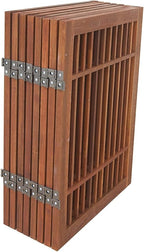 Urnporium Pet Dog Gate Freestanding, Strong Durable Folding Wooden Fence, Portable Acacia Hardwood Safety Barrier for Indoor & Outdoor Use (Brown Pet Gate, 8 Panel 24" Tall)