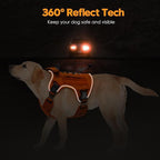 Heavy-Duty Tactical Dog Harness for Large Dogs, No Pull Adjustable Reflective Pet Vest with Molle System, K9 Military-Grade Control for Service Training, Outdoor & 10+ Breeds, Orange, X-Large