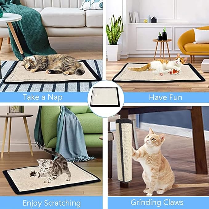 Cat Scratch pad Sofa Protector, Natural sisal Sofa Protector, Anti Scratch pad Furniture Protector, Sofa Protector, Bed Furniture Corner Protector, and Anti Scratch Protector (15.7"×11.8”-S)
