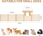 YOCAN Paint-Free Wooden Freestanding Dog Gates for The House,Doorways, Stairs,Wood Dog Fences Indoor Pet Gate,Step Over Fence, 5 Panel H:16.9''