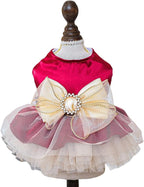 Fashion Sweet Puppy Dog Blingbling Princess Skirt Pet Dog Lace Cake Camisole Tutu Dress H-red S