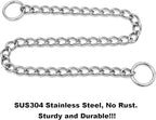 Stainless Steel Choke Collars for Dogs, Chain Slip Link Training Heavy Duty Dog Choker Collar Puppy Collars for Small Medium Large Dogs, Silver M