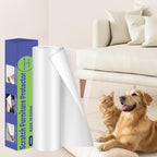 Cat Scratch Furniture Protector: Cat Anti Scratch Tape - Door Protector from Dog Scratching - Clear Training Self Adhesive Tape for Carpet, Sofa, Couch, Door (Transparent, 17.72" x 6.56FT)
