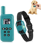 Ultra-Small Dog Shock Collar, Ultra-Thin & Light Dog Training Collar with Remote for Small Dogs 5-15lbs & Medium Large Dogs, 2000ft Range, Waterproof, Rechargeable,Cyan