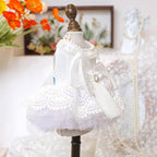Fashion Sweet Puppy Dog Blingbling Princess Skirt Pet Dog Lace Cake Camisole Tutu Dress E-White-1 XS
