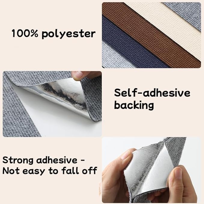 Large Self-Adhesive Cat Scratching Mat, Tree Mat/Post Replacement, DIY Pad Board for Floor, Sofa, Wall (Dark Gray, 78.7 * 15.7 Inches)