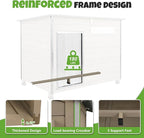 Medium Wooden Dog House Outdoor, Weatherproof Dog Houses with Adjustable Vent Windows, Alloy Chew-Resistant Frame, Removable Floor for Medium & Small Dogs (34" L x 22" W x 25" H)