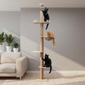 Floor-to-Ceiling Cat Tree,Cat Tower with Adjustable Height (100.4-104.3''),Tall Climbing Tree with Clear Space Capsule,Activity Tree Indoor/Outdoor Cat Scratching Post Activity Center