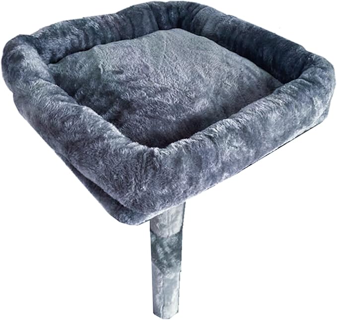 SHENGOCASE Cat Tree Tower Accessories Replacement Parts Top Cushion Bed Cover for Cat Perch with Elastic Band (15.7" x 15.7", Grey)