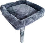 SHENGOCASE Cat Tree Tower Accessories Replacement Parts Top Cushion Bed Cover for Cat Perch with Elastic Band (11.8" x 15.7", Grey)