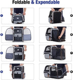 Lekebobor Large Cat Backpack Carrier Expandable Pet Carrier Backpack for Small Dogs Medium Cats Fit Up to 18 Lbs, Dog Carrier Backpack,Puppy Backpack Carrier, Striped