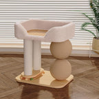 3-in-1 Small Cat Tree Tower, Small Cat Tower and Perch Bed, 16.5Inch Tall Cat Tree with 3 Sisal Scratching Posts and Ball Track Toy for Kittens and Indoor Cats