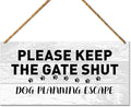 Funny Dog Planning Escape Sign for Front Door - Beware of Warning for Gate, Fence, Yard - Home Decor - Dog Dad Mom Lover Owner Gifts