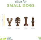 Benebone Small 4-Pack Dog Toys for Aggressive Chewers – Durable Dog Bones, Made in USA – Dog Toys for Small Dogs Under 30 lbs