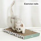 PAWSFANS Cat Scratcher Cardboard Scratch Pad with Box,Durable Corrugate Scratching Board Kitty Sofa Lounge Bed Reversible Catnip Included for Indoor Cats,Large (Box, 3pcs)