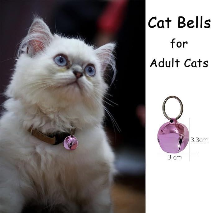 Large Dog Bells, Collar Loud Bells, Pet Tracker，Pet Loss Prevention, Handmade Metal(Pink)