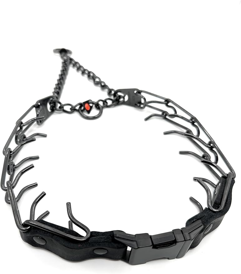 Herm Sprenger Prong Collar for Dogs Training – Quick Release Buckle & Swivel Ring for Easy Use – Made of Durable Steel Chrome Plated in Germany– 3.2mm Prongs for Large Dogs with 20-26" Neck