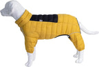 Lovelonglong Dog Coat - Warm Jacket, 4 Legs Covered Waterproof Windproof Reflective Dog Vest, Zippered Adjustable Outdoor Snow Jacket for Small to Large Dogs - Yellow