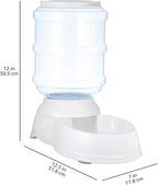 Amazon Basics Gravity Pet Food Feeder for Dogs and Cats, Easy to Clean, Easy to Fill, Removable Lid, 6-Pound Capacity, Small, Gray