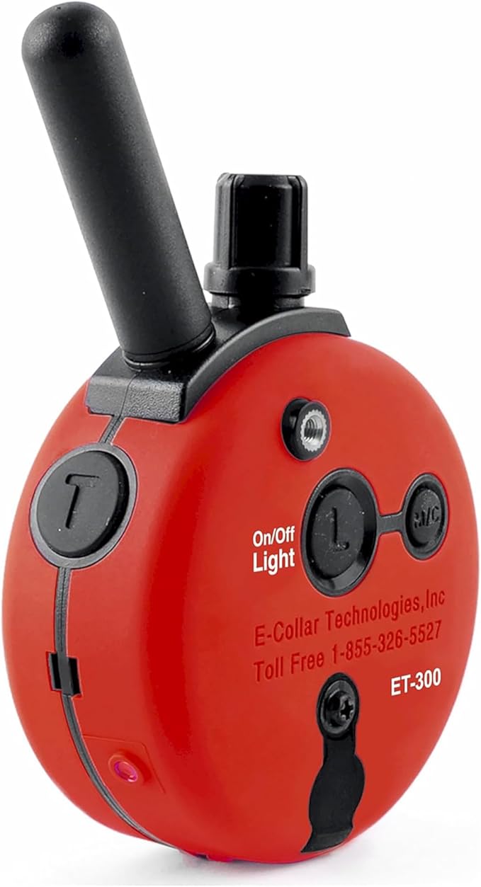 Educator PG-300 Dog Training Pager Only–Vibration & Tone, 1/2 Mile Range, 100 Adjustable Levels, Waterproof Biothane Collar Included, Rechargeable, Night Tracking Light, Small & Medium Dogs,1 Dog,Red