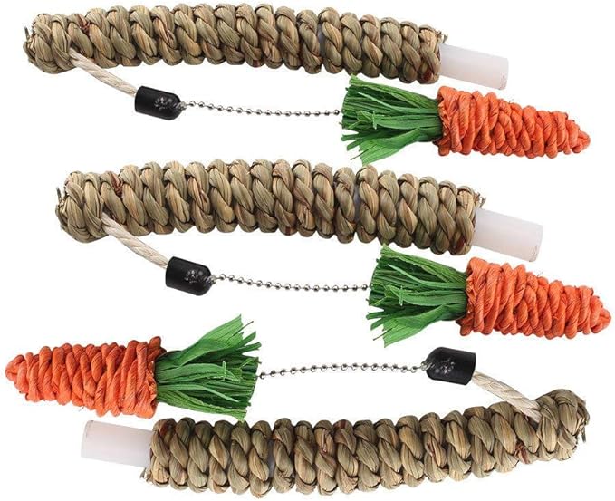 Litewoo Pet Climbing Tree Toy Rattan Grass Scratcher Bunny Toy Climbing Frame Activity Center with Carrot for Cat Rabbit Hamster Small Animal Toy