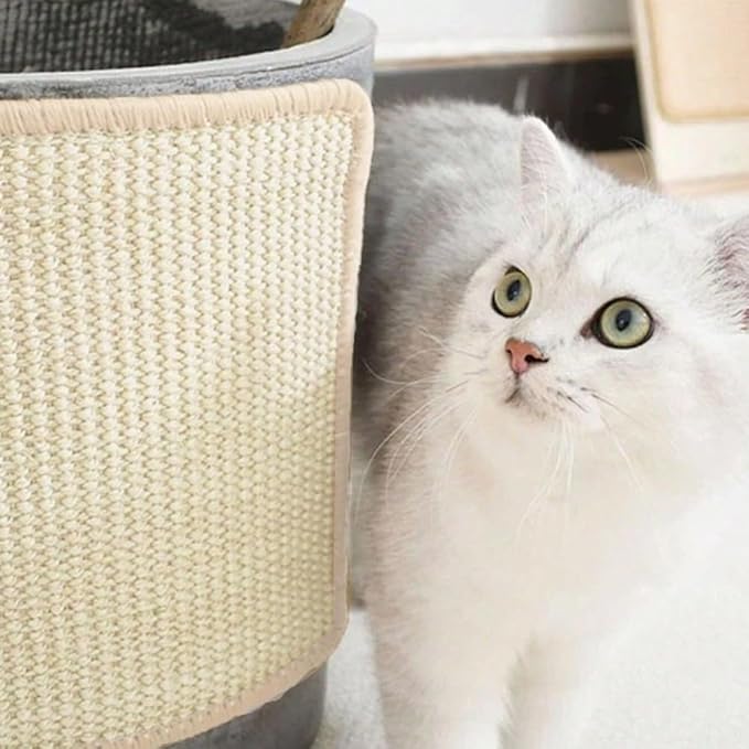 Plus Size Cat Scratching Mat Pastable Natural Sisal Grinding Claws Mat and Anti-Slip Carpet for Cat Grinding Claws and Furniture Protecting Carpet Sofas (50 * 80cm)