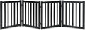 LZRS 4-Panel Wooden Free Standing Foldable Dog Gate Indoor – 24" High, Extra Wide Step-Over Safety Pet Gate for Doorways, Stairs, Hallways, Large Spaces & Playpen for Puppies Indoor Use, Black