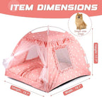 Pawstrip Dog Tent Indoor Cat House Pink Puppy Bed Portable Pet Teepe Princess Dog Camping Tent Outdoor Kitten Houses Cute Bunny Nest Girl Kitty Cave, Large (19.7" x 19.7" x 17.7")