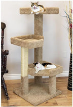 New Cat Condos 51" Solid Wood Large Cat Tree