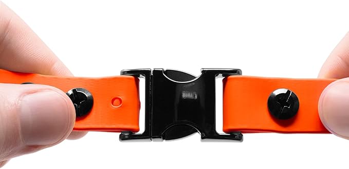 Educator 3/4-Inch Dog Training Collar Strap–ONLY Fits ME-300, ET-300/400, EZ-900, PE-900 & PG-300 Receivers – NOT Compatible with FE-580, ET-800 or UL-1200–Quick Snap Biothane Bungee Collar, Orange