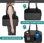 PetAmi Dog Purse Carrier for Small Dogs, Airline Approved Soft Sided Pet Carrier with Pockets, Ventilated Dog Carrying Bag for Puppy Cat, Dog Travel Supplies Bag, Sherpa Bed, Max 12 lbs, Dark Gray