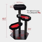 Happy & Polly Gothic Cat Tree with Coffin Bed - 40.9" Black Cat Tower with Soft Mats (Red)
