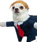 Dog Suit Costume Pet Wedding Shirt with Wig Funny Dog Suit and Tie for Small Medium Dog Cat Wedding Party Formal Gentleman Clothes (XS)