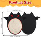 iplusmile Halloween Cat Scratch Mat, Bats Shaped Sisal Scratching Pad, 12" x 12"