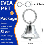 Large Dog Christmas Bells, Collar Loud Bells, Pet Tracker，Pet Loss Prevention, Handmade Metal(Silver)