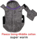 Fleece Dog Hoodie for Large Dogs Super Warm Doggie Jacket for Cold Winter Dog Coats,Purple XXXL
