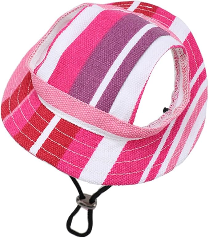 Round Brim Princess Hat Visor Hat Pet Dog Mesh Porous Sun Hat with Ear Holes for, Extra Dog Teddy, Pug, Chihuahua, Shih Tzu, Yorkshire Terriers, Papillon Z-2-rosered Small