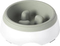 Gibson Home Curious Canines Slow Feeder Dog Bowl, 6.75” Melamine Anti-Gulp Feeding Bowl, Non-Slip, Dishwasher Safe, Green